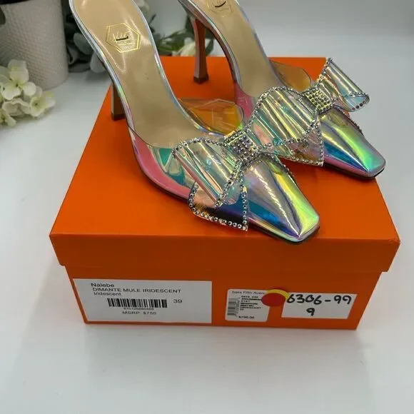 Women’s Nalebe diamanté iridescent mule, size 39 made in Italy
